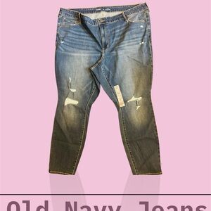 Old Navy Women’s Distressed Blue Skinny Jeans Plus Size 24 NWOT